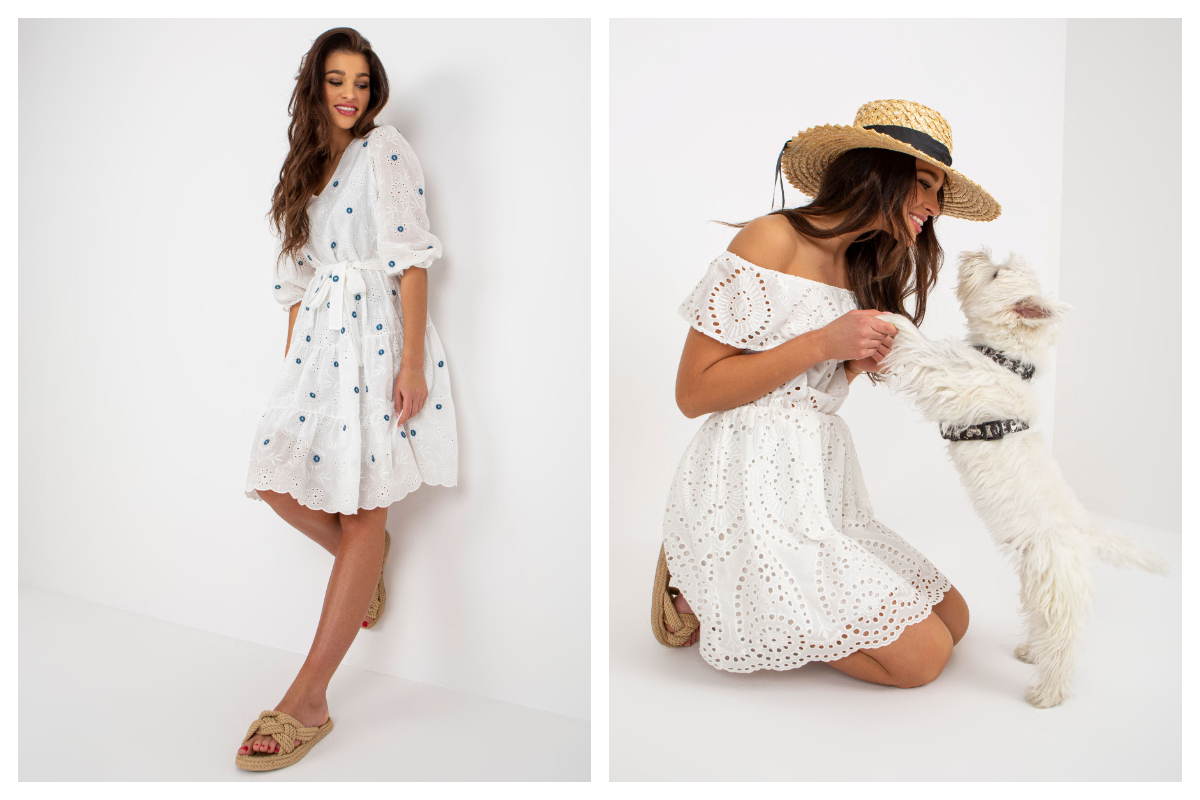 zwiewne ażurowe sukienki na lato w hurcie online
