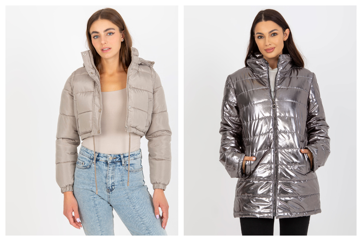 krótkie i długie długie kurtki zimowe pikowane w sklepie online
