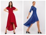 Asymetryczna sukienka wieczorowa z krótkim rękawem na eButik.pl